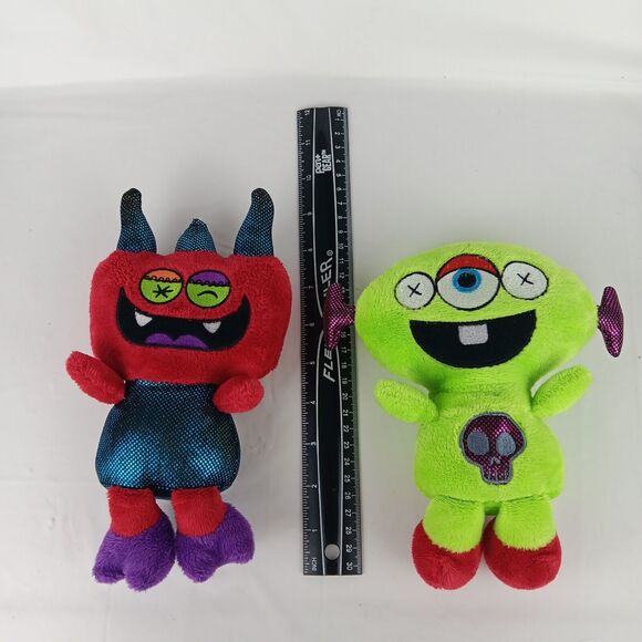 DanDee Red & Green Alien Monster Plush Silly Robot Skeleton Stuffed 8 inch Toys - Picture 3 of 6